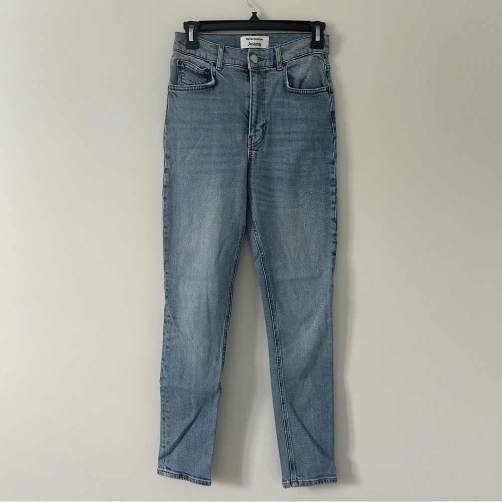 Reformation Jeans High Rise Como Vintage Light Wash Skinny Jeans 26 - Picture 1 of 11
